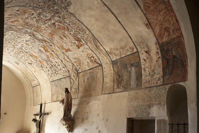 Igreja paroquial (Església de la Mare de Déu de Solers). Interior. As naves. As pinturas murais. Pormenores. Século XVI (?). de French School
