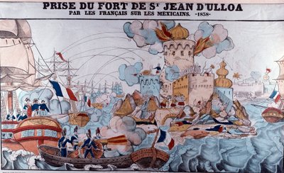 Guerra da Pastelaria: invasão do México pelas forças francesas em 27 de Novembro de 1838, Batalha de Veracruz (Impressão Epinal) de French School