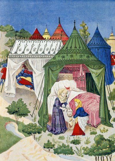 Pavilhões e tendas do século XV, detalhe da História de Judite de French School