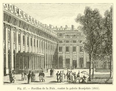 Pavilhão da Paz, contra a Galeria Beaujolais, 1815 de French School