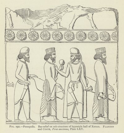 Persépolis, Baixo-relevo na sub-estrutura do salão hipostilo de Xerxes de French School