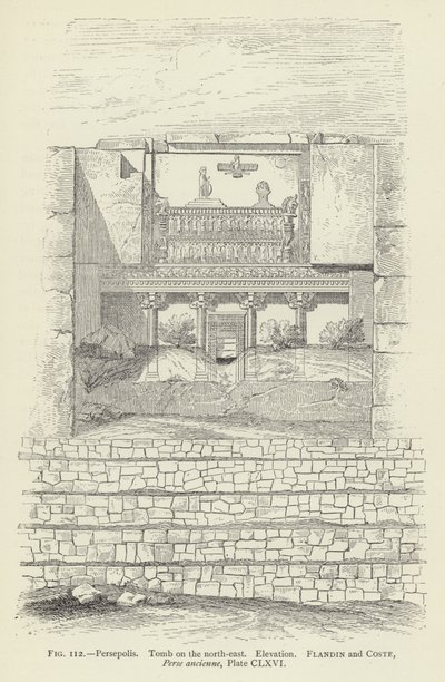 Persépolis, tumba no nordeste, elevação de French School