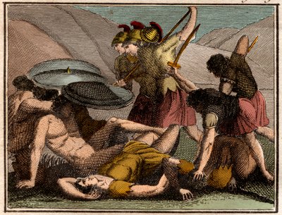 Batalha de Termópilas, Guerras Persas, 480 aC O rei espartano Leônidas e seus homens caem na batalha. de French School