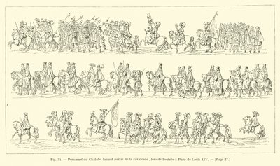 Staff Chatelet parte da cavalgada, na entrada de Paris de Louis XIV de French School