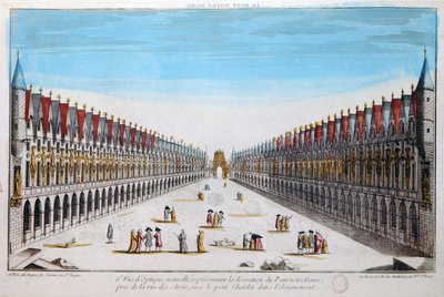 Vista perspectiva, de, decorações, ligado, a, pont, notre-senhora, em, paris de French School