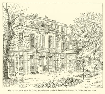 Pequeno hotel Conti, atualmente enclave nos edifícios do Hotel des Monnaies de French School