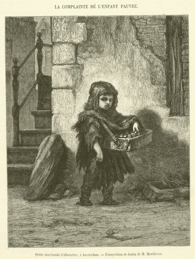 Vendedor de fósforos, em Amesterdão (gravura) de French School