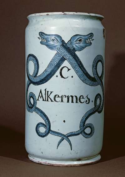 Frasco farmacêutico para alcenos, de Rouen, c.1770 (cerâmica) de French School