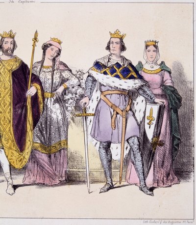Philippe Auguste e Isabelle de Hainaut - in "La monarchy francaise en estampes de French School