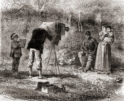 Fotografia do século XIX, de Les Merveilles de la Science, publicado c.1870 (gravura) de French School