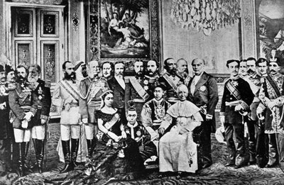Fotomontagem de Governantes Mundiais, 1867 (collaged bw photos) de French School