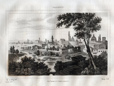 Piacenza - Plaisance - Gravura de "Picturesque Italy" de M. de Norvins, Ch. Nodier 1834-1836. de French School