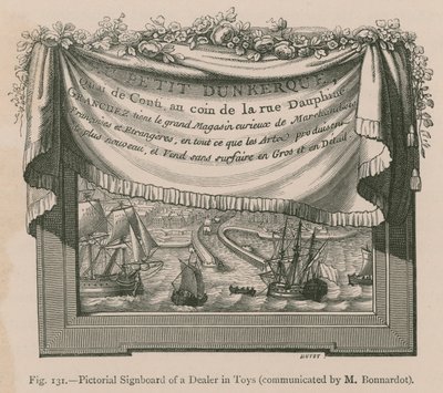 Tabuleta pictórica de um revendedor em brinquedos (comunicado por M. Bonnardot) de French School