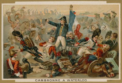 Pierre Cambronne, general francês, na batalha de Waterloo, 1815 de French School