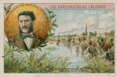 Pierre Savorgnan de Brazza, explorador francês nascido em Itália (cromolito) de French School