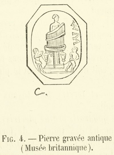 Pedra antiga gravada, Museu Britânico (gravura) de French School