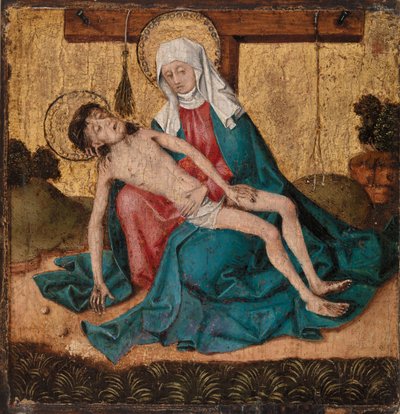 Pieta (tempera e folha de ouro no painel) de French School