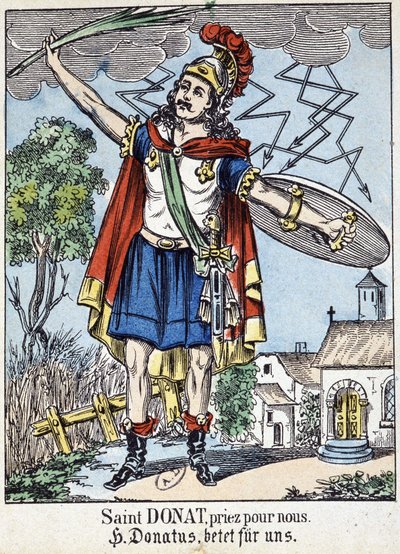 Imagem piedosa "São Donat, reza por nós". de French School