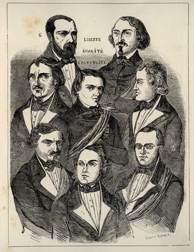 Placard electoral 1848 - Políticos republicanos franceses de French School