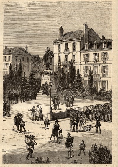 Place Thiers - centro da cidade de Nancy, no departamento de Meurthe-et-Moselle, na região da Lorena - gravura em "PATRIE" - DESCRIÇÃO PECTUREQUIREQUE DE LA FRANCE EN 6 VOLUES BY LUCIEN HUARD de French School