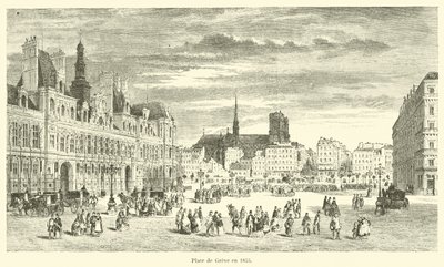 Place de Greve em 1855 de French School