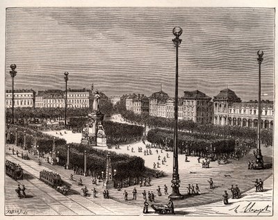 Place de la Republique em Paris - gravura em "La France illustree: geography, history, administration statistique" de V.A. Malt-Brown. 1884 de French School