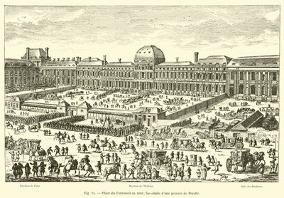 Place du Carrousel em 1680, fac-símile de uma gravura de Perelle de French School