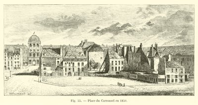 Place du Carrousel em 1850 de French School