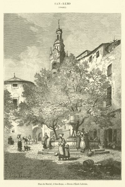 Praça de Março, em San-Remo (gravura) de French School