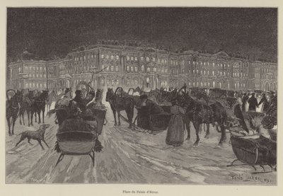 Praça Winter Palace (gravura) de French School