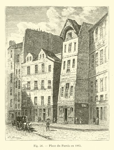 Place du Parvis em 1865 de French School