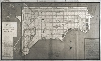 Plano diretor da cidade de Les Cayes, 1789 de French School