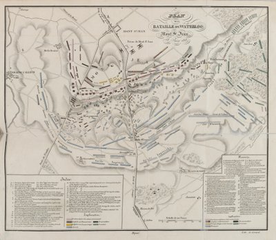 Mapa da Batalha de Waterloo, Mont St Jean de French School