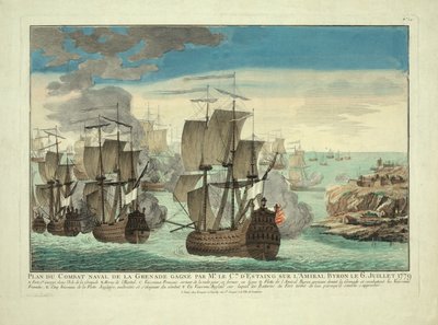 Plano de Combate Naval de Grenada vencido pelo Sr. Cte. D "Estaing no almirante Byron em 6 de julho de 1779, pub. 1779 de French School