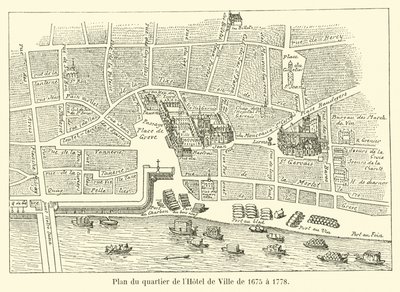 Mapa da área da Prefeitura de 1675 a 1778 de French School