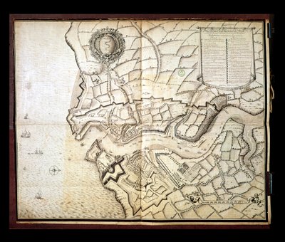 Plano do Porto e Arsenal de Brest, 1676 (caneta e tinta e wc no papel) de French School