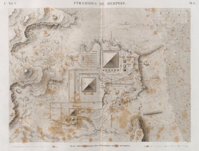 Plano das pirâmides de Memphis e arredores de French School
