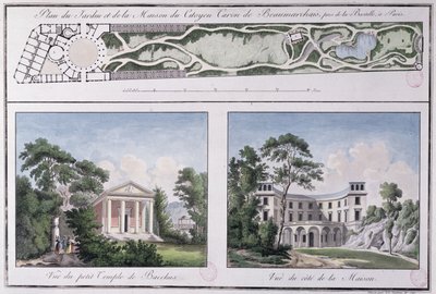 Planta do jardim e casa construída por Pierre Augustin Caron de Beaumarchais (1732-99) por Lemoine, c.1784 de French School