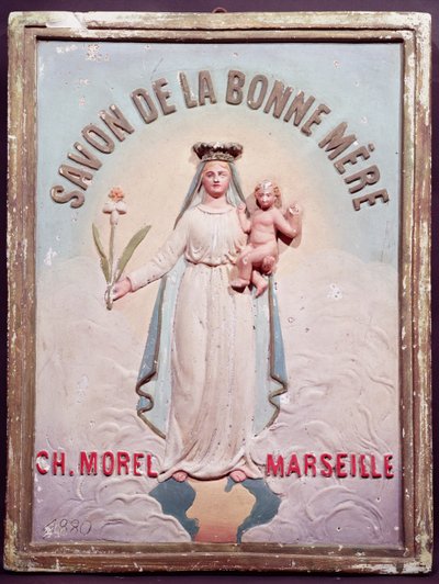 Placa publicitária Sabão da Boa Mãe, 1880 (gesso) de French School