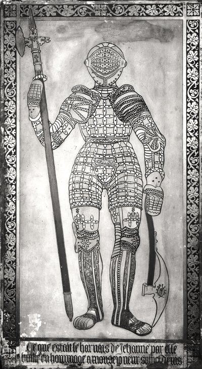 Placa representando a armadura de Joana d&39;Arc (1412-31) de French School
