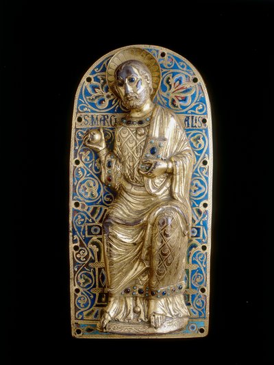 Placa com Saint marziale de fabrico Limosina de French School