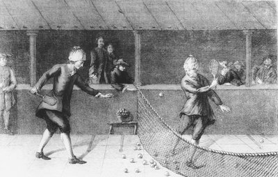 Tocando Jeu de Paume em Paris (gravura) de French School