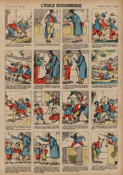 Brincar de aluno da escola (gravura colorida) de French School