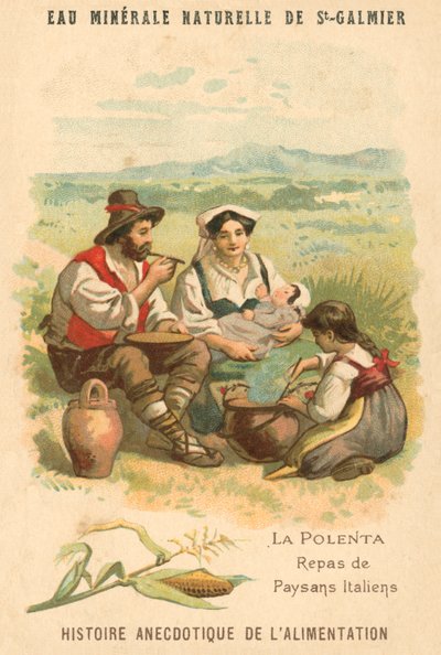 Polenta, refeição de camponeses italianos (chromolitho) de French School