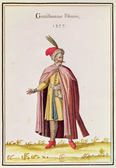 Nobre polonês, 1577 (gravura a cores) de French School