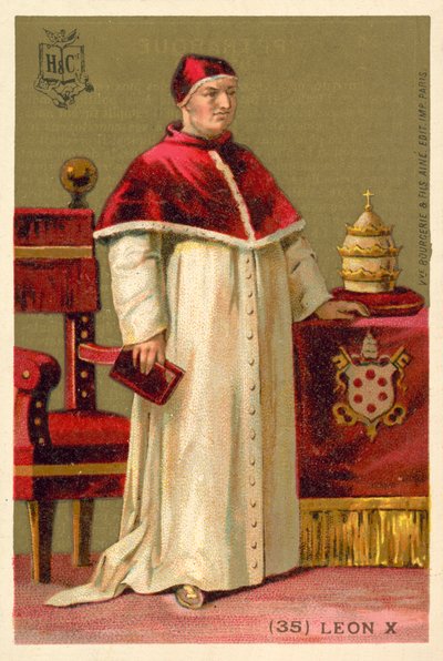 Papa Leão X (chromolitho) de French School