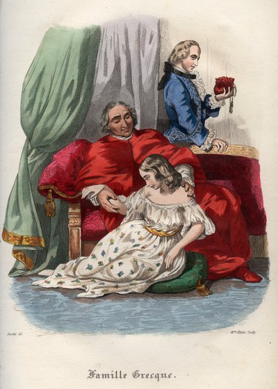 Papa Pio VI (Pie, Pio) (1717-1799) seduzindo uma jovem de French School