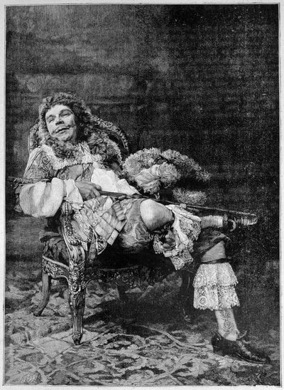Poppy no papel de Mascarille em "Les Precious Ridcules" de Molière. de French School