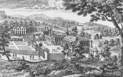 Port-Royal-des-Champs Abbey, gravura, França de French School