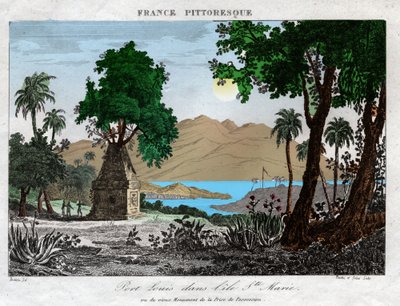 Port Louis em Madagáscar. (gravura, ca. 1850) de French School